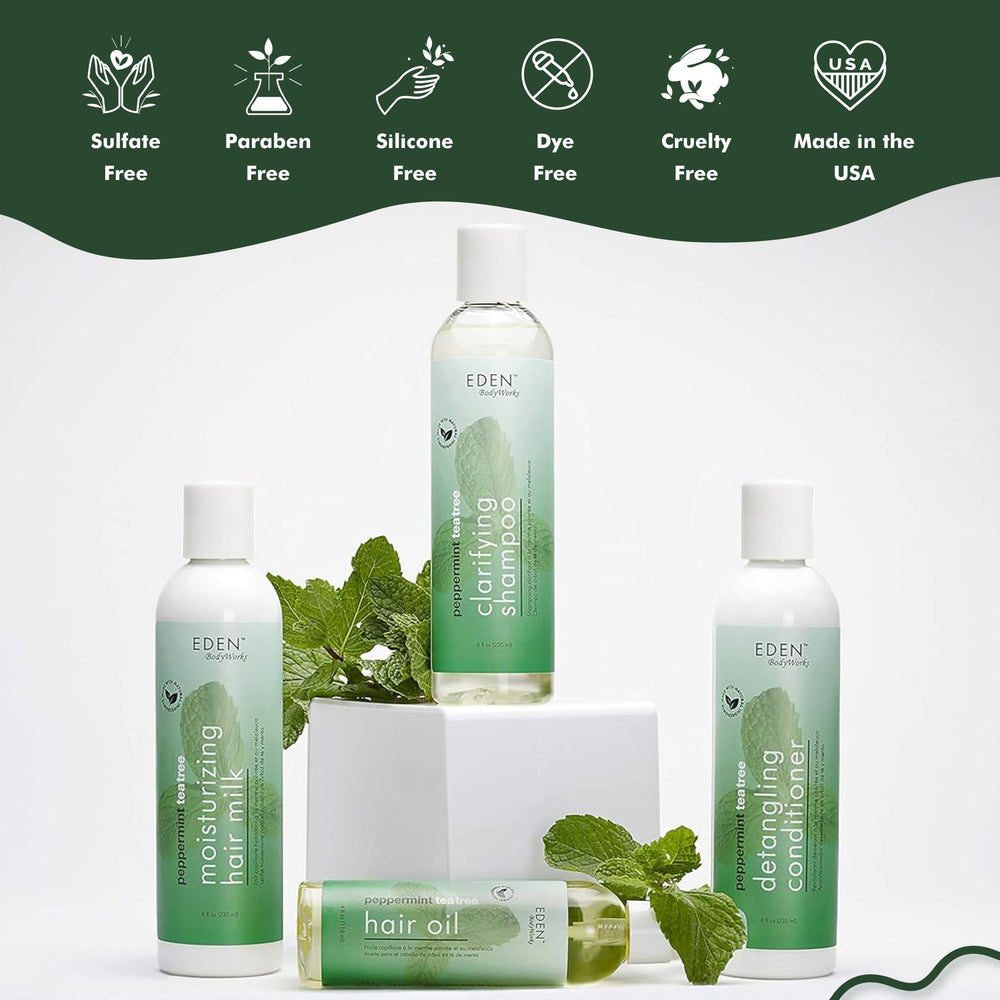 EDEN BodyWorks Shampoing Menthe et Arbre à Thé, arôme menthe: parfum rafraîchissant stimule les sens.
