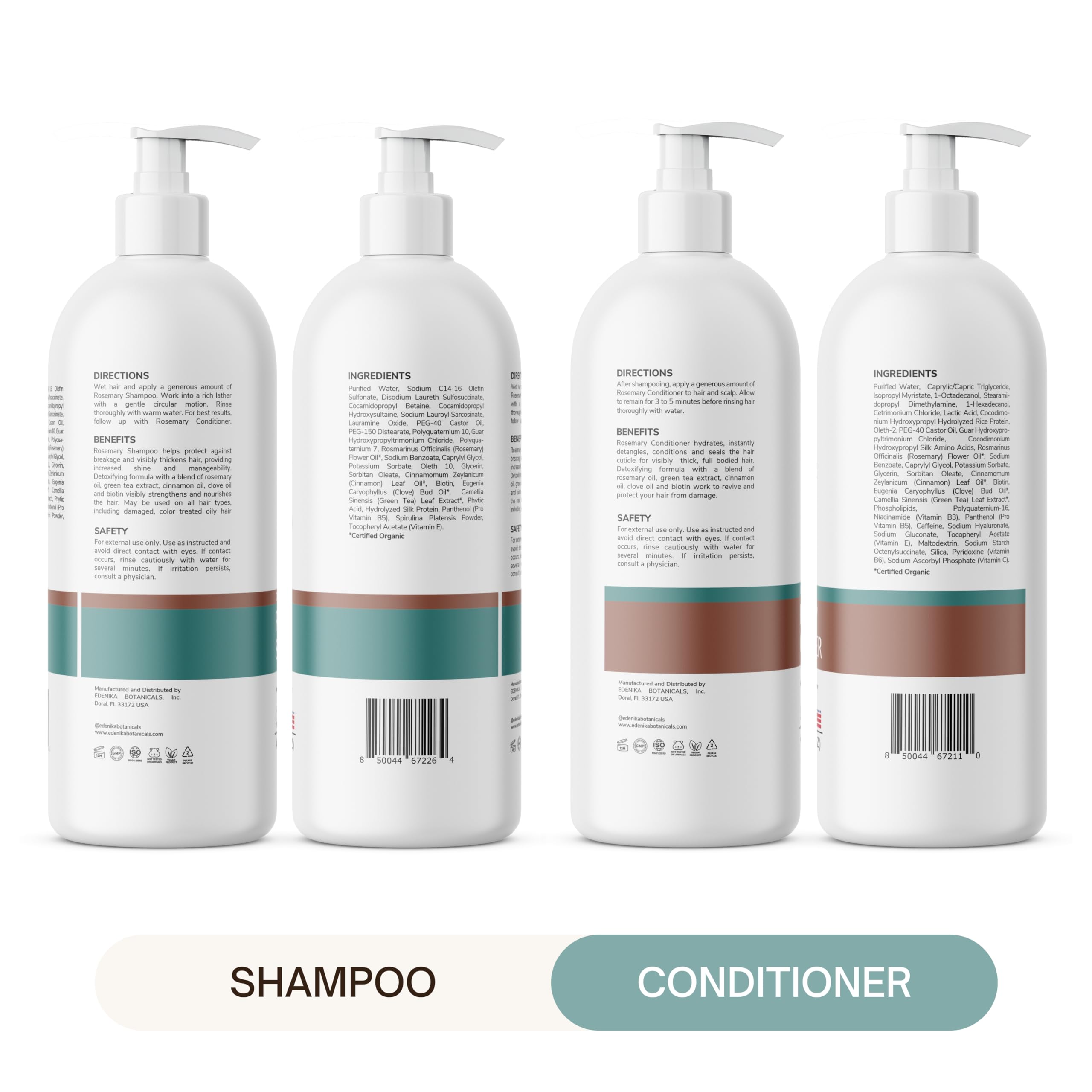 EDENIKA BOTANICALS Duo soin capillaire pour cheveux volumineux et clairsemés.