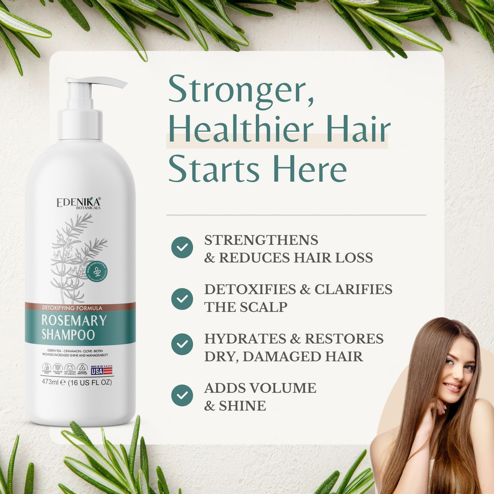 Texture crémeuse et brillance naturelle du Shampoing Edenika Botanicals.
