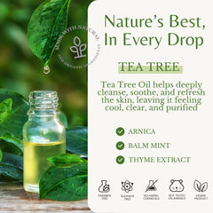EDENIKA BOTANICALS Tea Tree Oil Body Wash bottle pour captures cooling mint sensation.