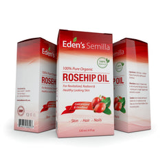 Étiquette biologique claire d'Eden's Semilla, huile rose musquée pure et certifiée