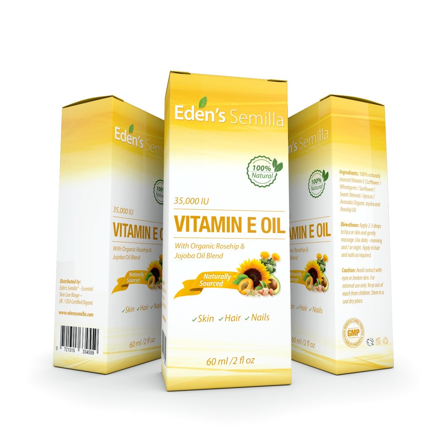 Protection douce de la peau avec vitamine E Eden's Semilla