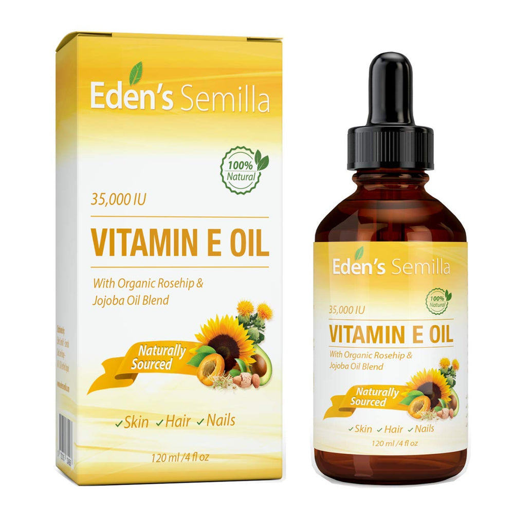 Eden's Semilla huile vitamine E en flacon, absorption rapide pour peau sensible.