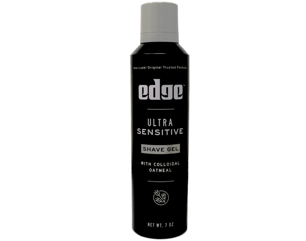 Edge Gel de rasage Ultra Sensible texture avoine colloïdal apaise et hydrate.