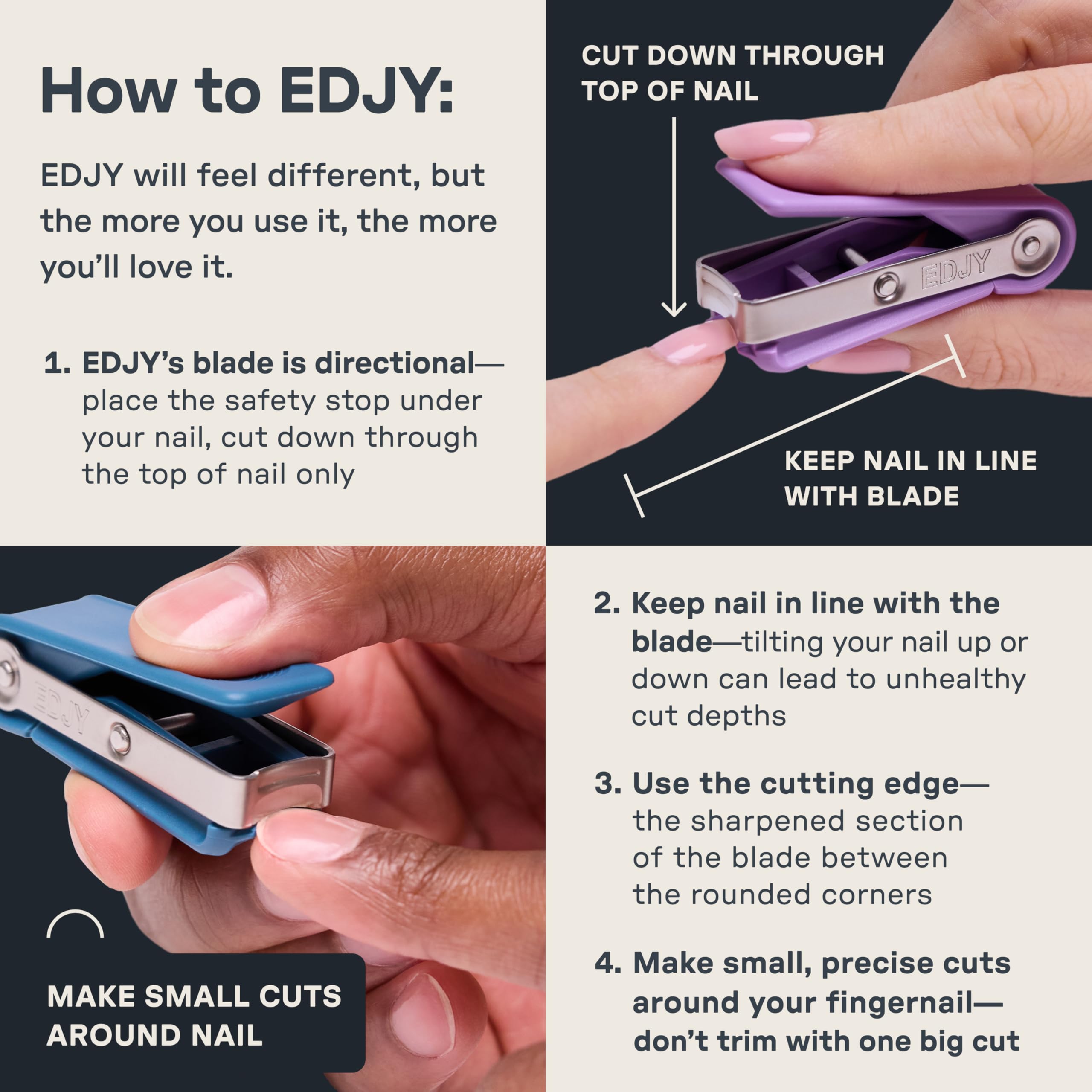 EDJY design ergonomique : prise en main confortable et coupe précise.