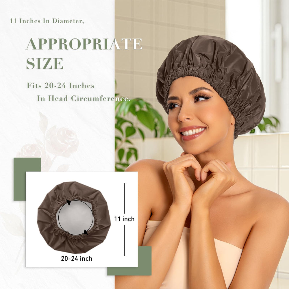 Edoneery bonnet-douche cheveux longs permet de garder les cheveux au sec pendant le bain.