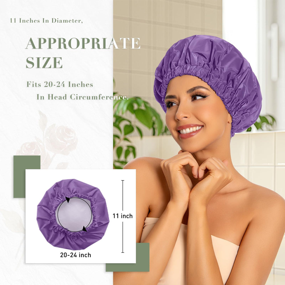 Capot impermeable Edoneery lavande protège les cheveux du bain.
