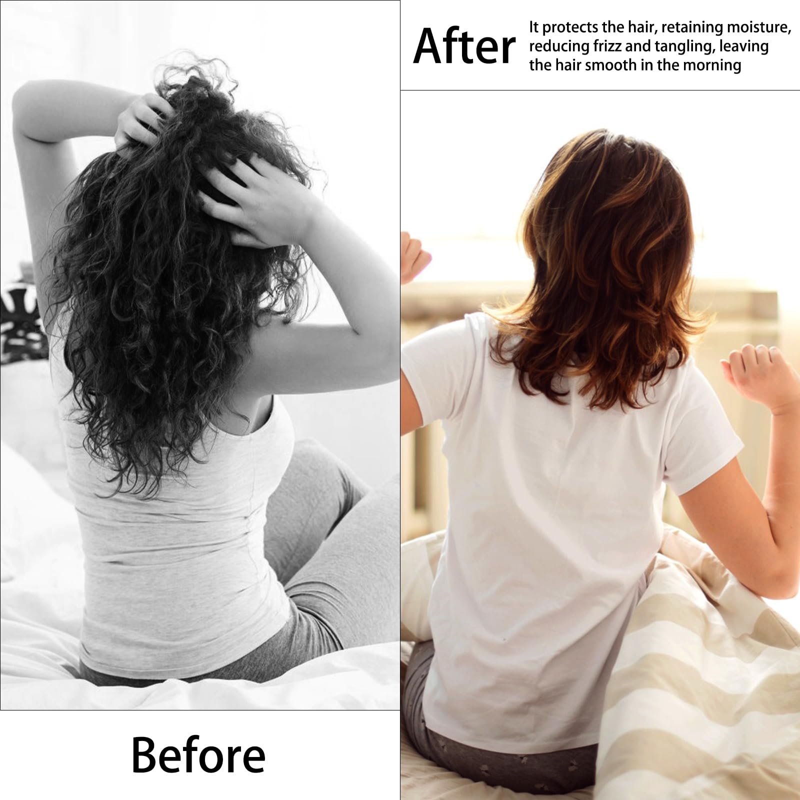 Bonnet Edoneery satin convient aux cheveux naturels et bouclés pour dormir sereinement.