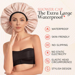 Edoneery cap-douche double couche satin intérieur pour plus de douceur.