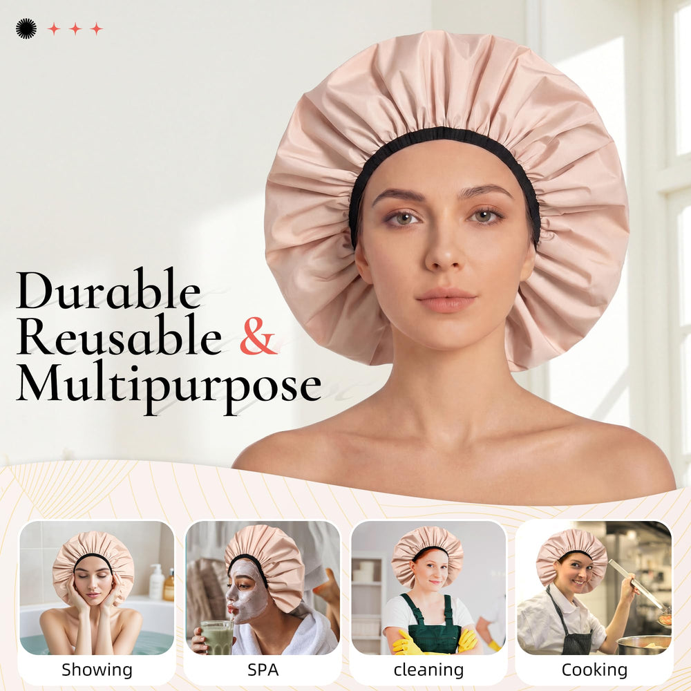 Edoneery cap-douche pour cheveux longs et tresses, idéal pour tous les styles.