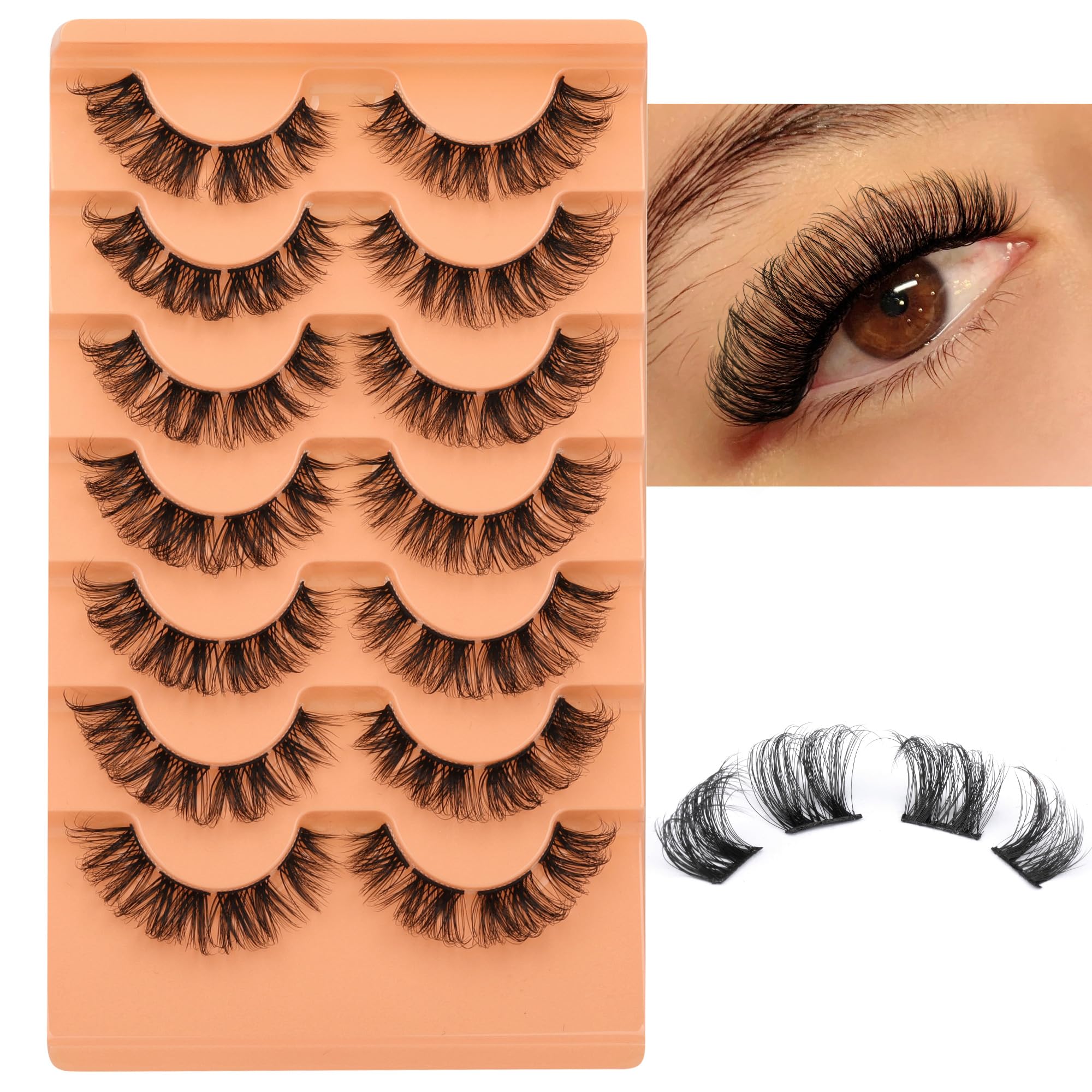 Application facile des cils Eefofnn en grappes pour un maquillage rapide.