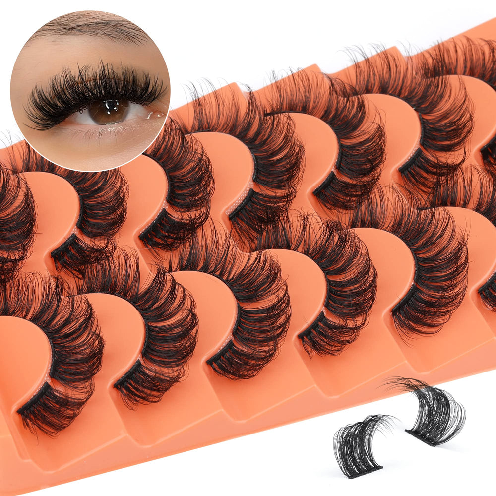 Eefofnn cils en groupes naturels, 7 paires, parfait pour maquillages express.