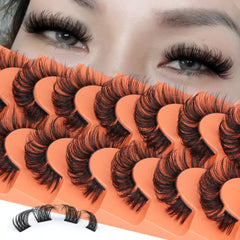 Eefofnn cils en groupes naturels, 7 paires, emballage pratique pour pose rapide.