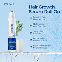 EELEAN Sérum croissance capillaire Roll-On, texture légère sans gras et confort d'utilisation