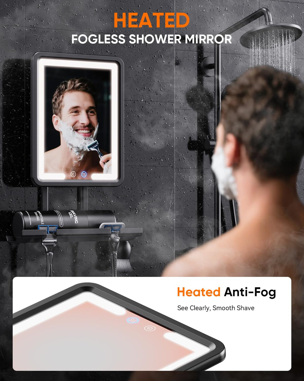 eeuuty Miroir Douche Chauffant Gen 3 — éclairages modulables pour un rasage précis.
