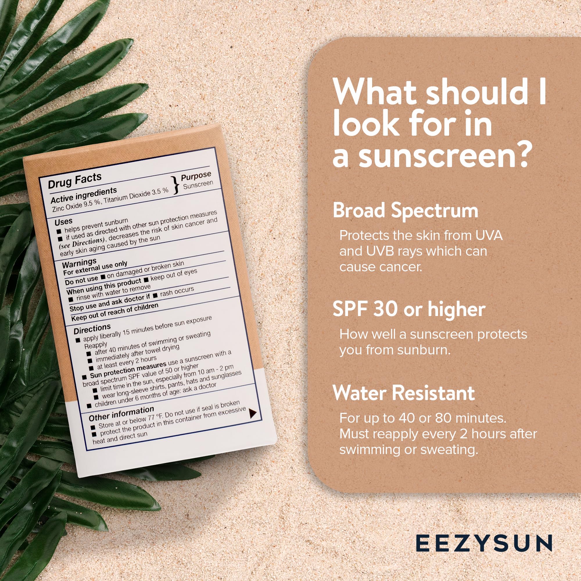 EEZYSUN SPF50 minéral – emballage compact, idéal pour déplacements