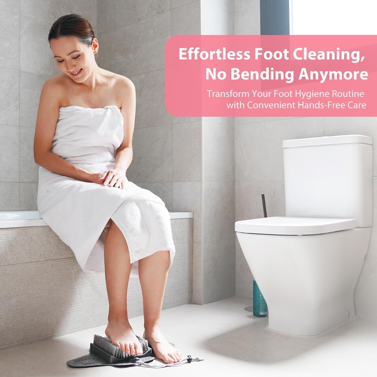 Efforest tapis pieds douche base stable, reste en place sur surfaces mouillées