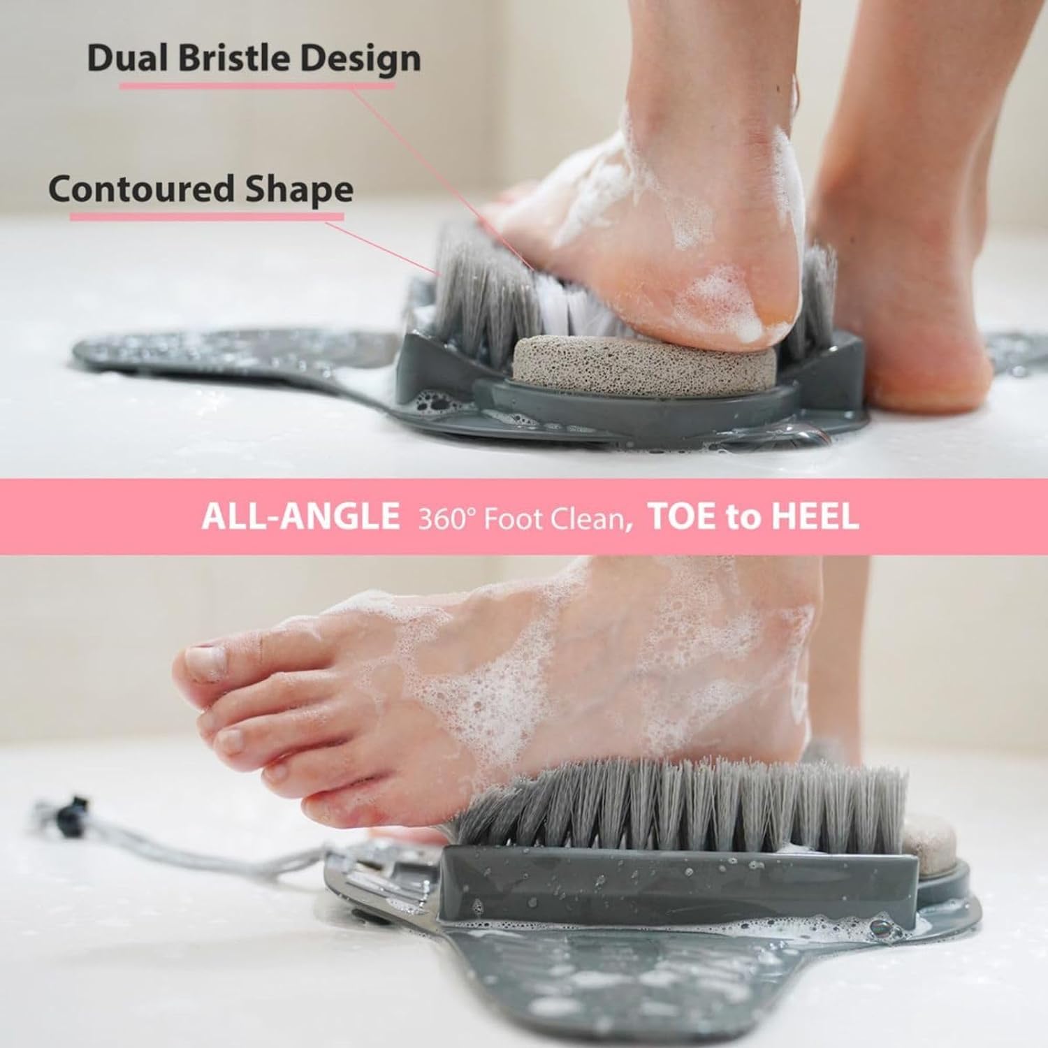 Efforest tapis pieds douche brins fermes, nettoyage efficace des pieds et orteils