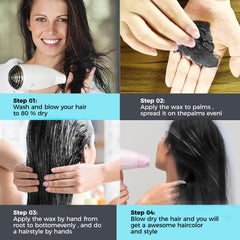 Cire-cheveux EFLY : teinte noire pour coloration temporaire sans durcissement.