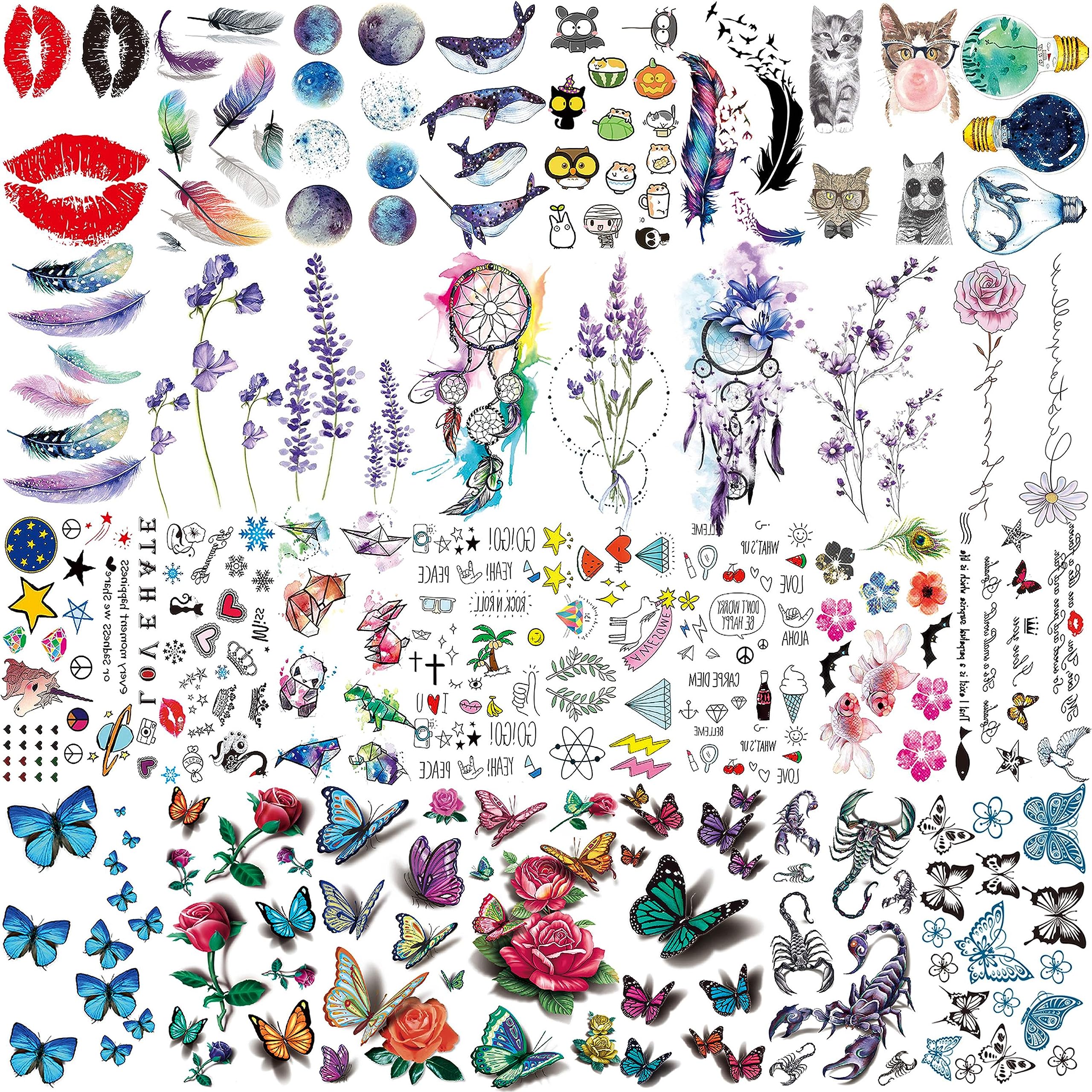 Les tatouages EGMBGM attrape-reves plume affichent une allure bohème durable.