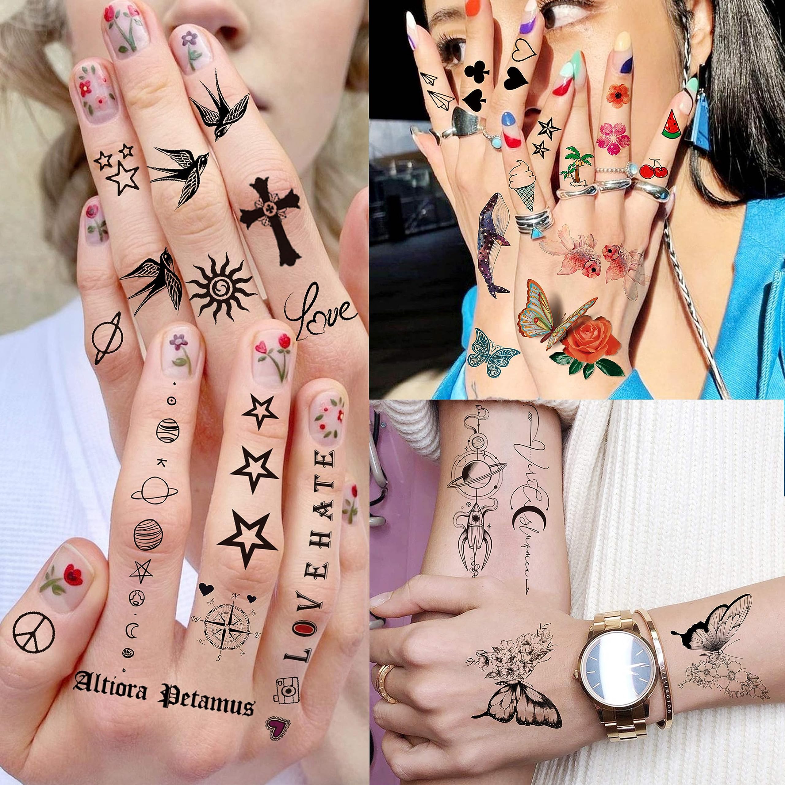 Les tatouages EGMBGM planètes étoiles soleil créent un effet cosmique pour tout événement.