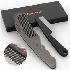 ÉHBELIF ensemble peigne pellicules et boîte élégante, soin capillaire pratique.