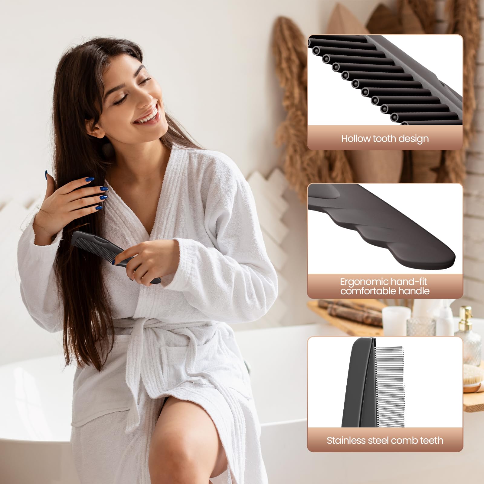 Usage en voyage avec le peigne ÉHBELIF, compact et pratique.