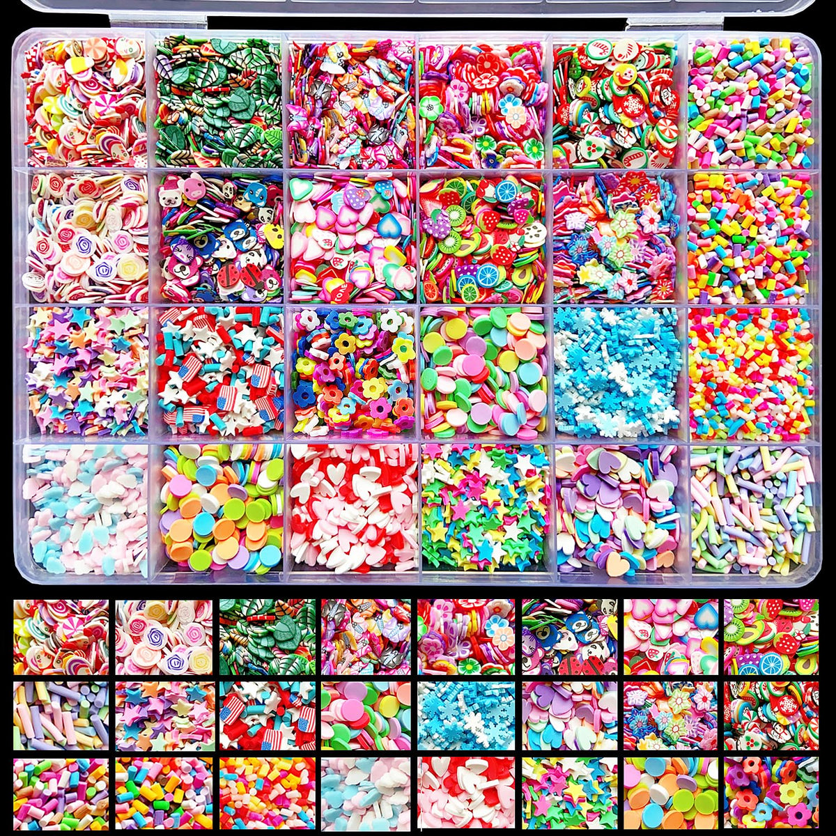 EHOPE tranches fruits miniatures pour ongles colorés et variés