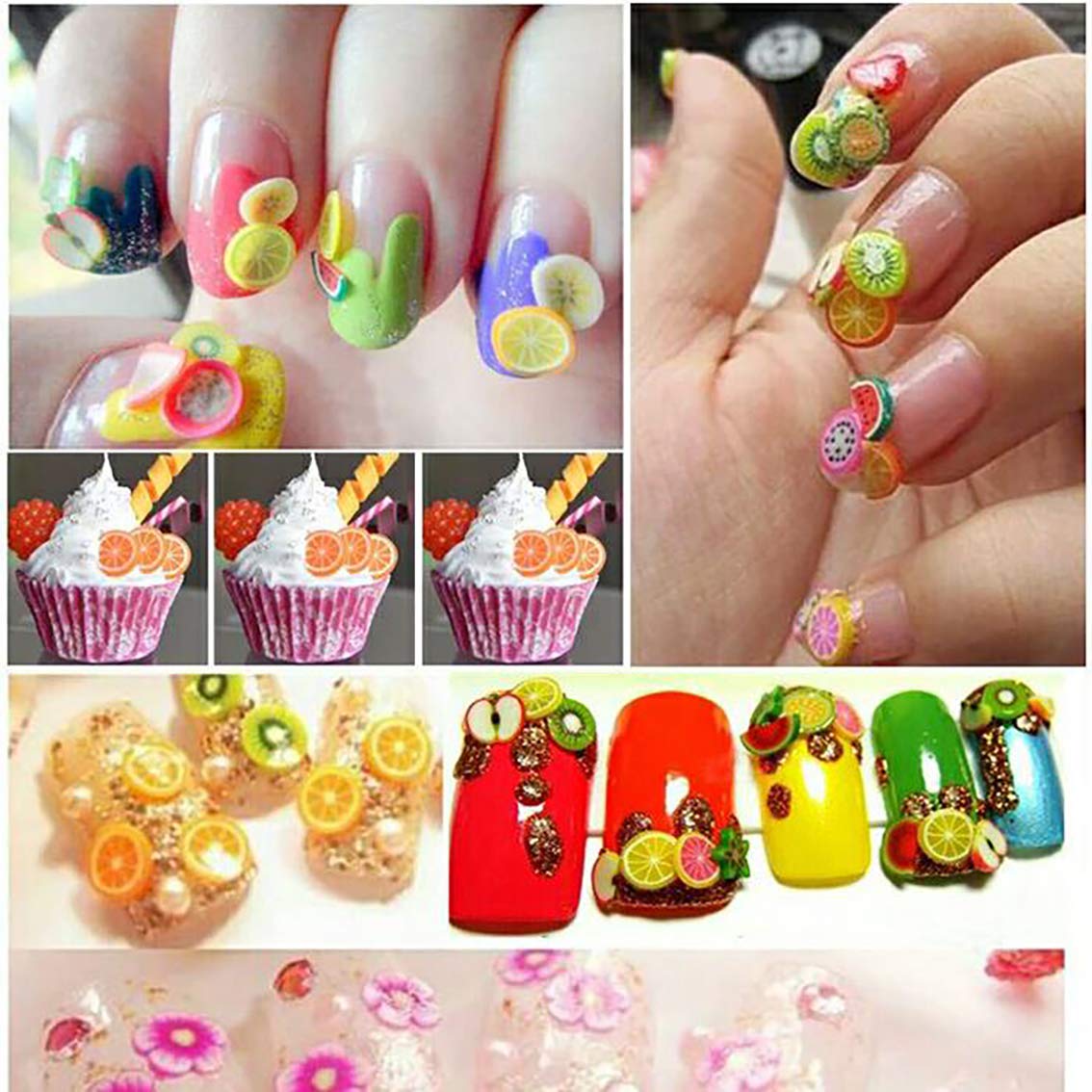 EHOPE tranches gâteau, motifs gourmands pour ongles et bricolage.