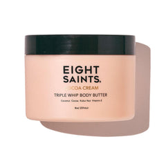 Eight Saints Beurre corporel cacao dans pot, hydratation riche pour peau seche.