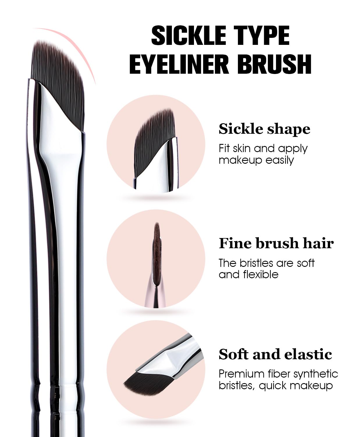 Brosse Eyeliner EIGSHOW adaptée gel et crème pour précision et confort.