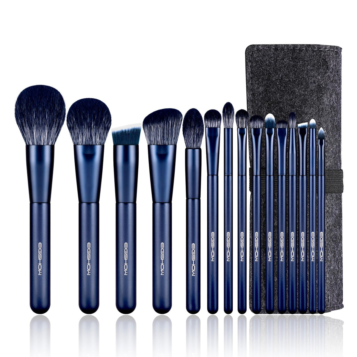 Ensemble professionnel EIGSHOW de 15 pinceaux, pour un maquillage précis et durable.