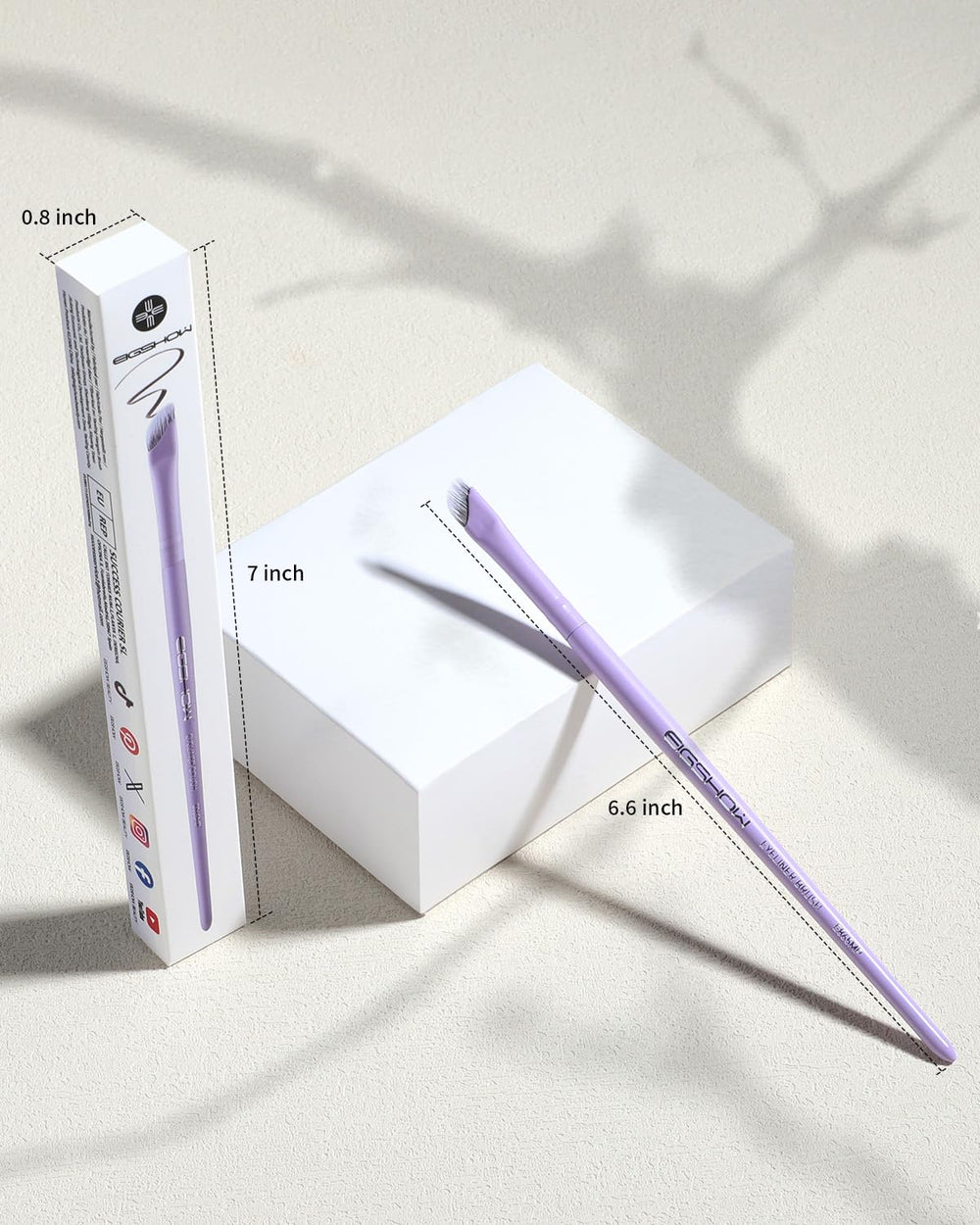 Pinceau Eyeliner EIGSHOW Sickle Angled Gel, application précise pour traits fins et aériens