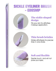 Pinceau Eyeliner EIGSHOW Sickle Angled Gel, manche bois ergonomique pour application précise