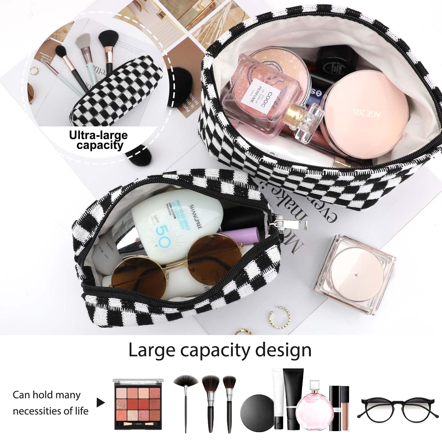 Trousse EIMMBD design carreaux chic et organisation rapide.