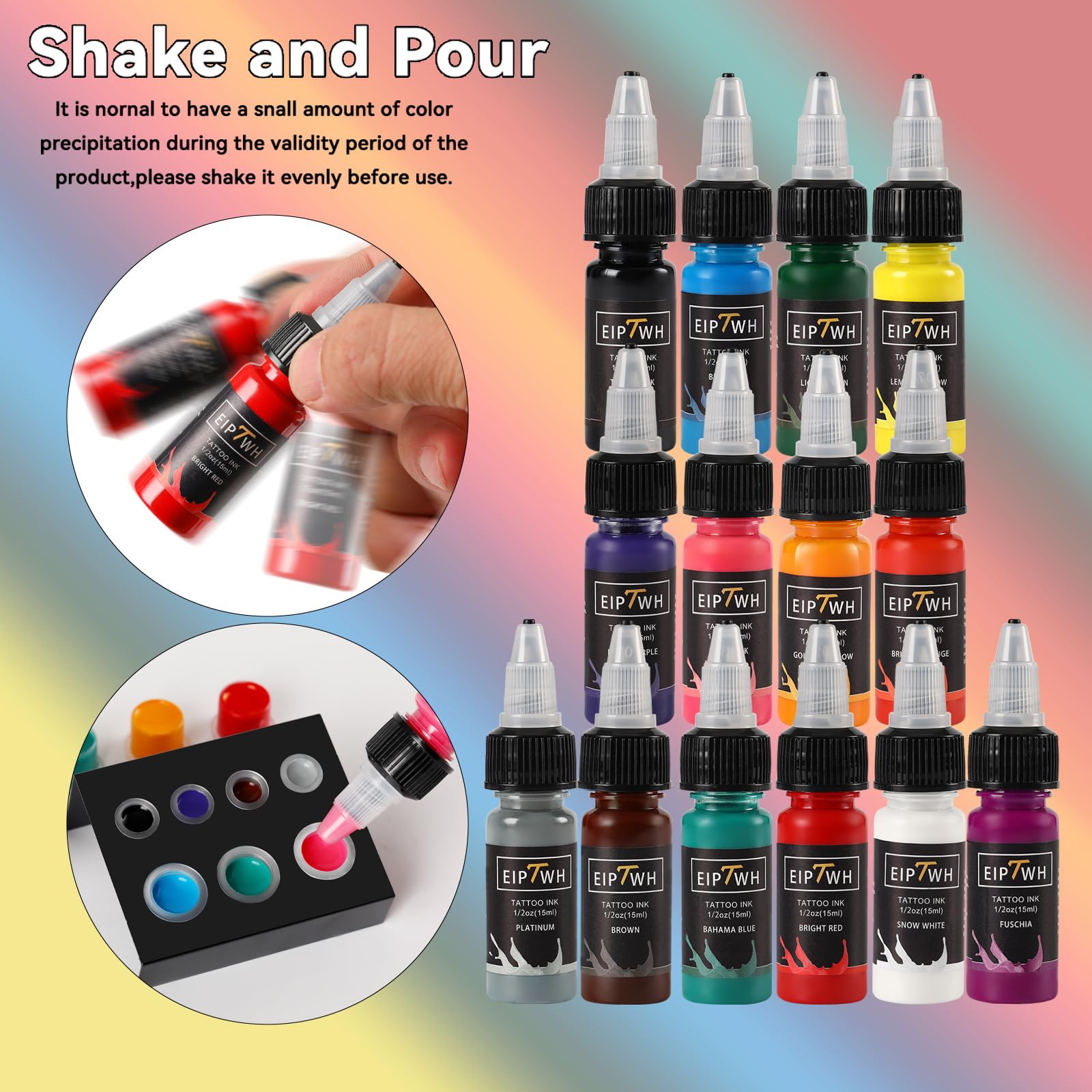 Gamme de couleurs EIPTWH pour contours et ombrage, 14 teintes.