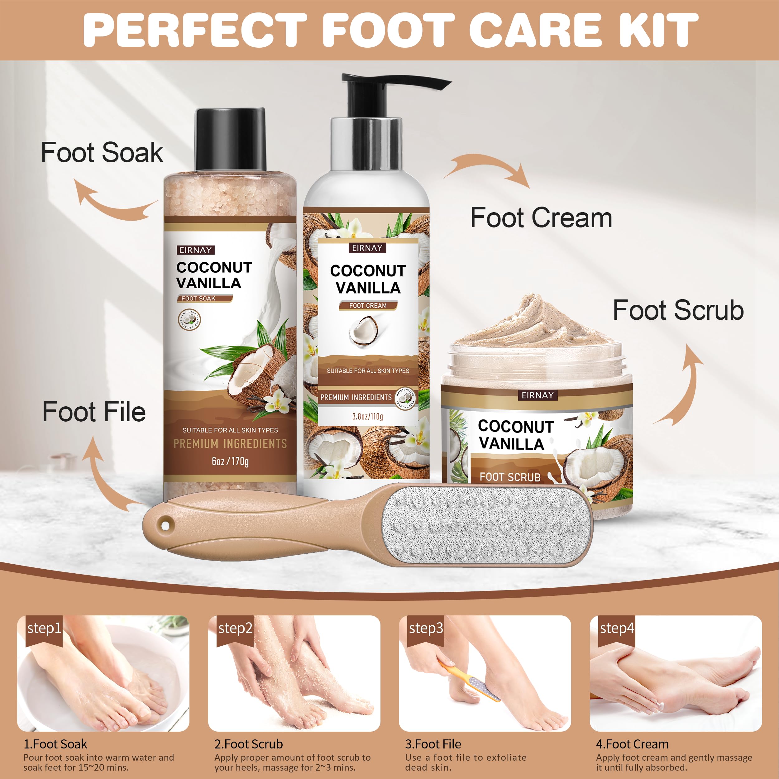 EIRNAY Etape-application-soin-pieds pour un rituel spa à la maison.
