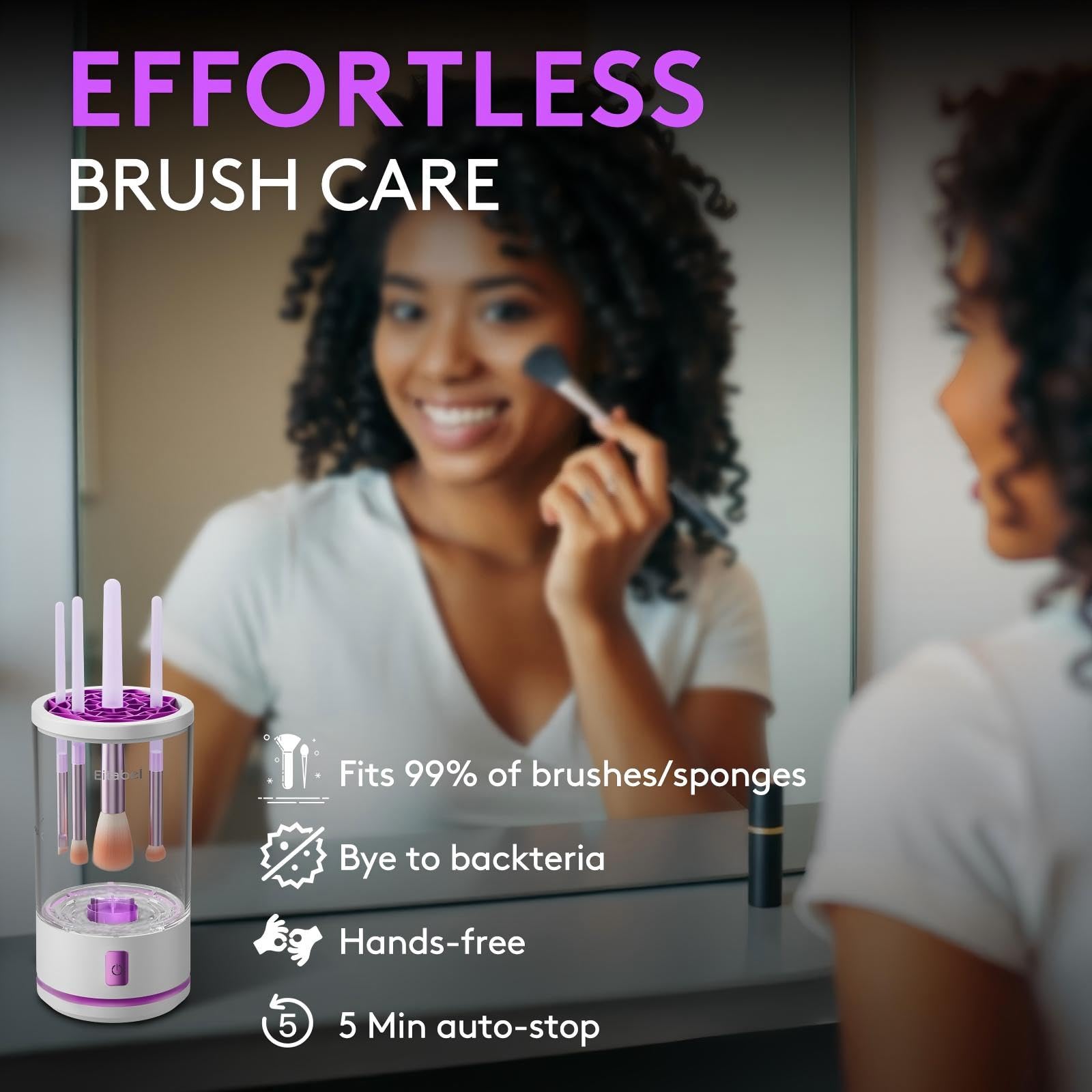 Pinceaux maquillage propres et frais grâce au modèle 2-en-1 d'EITABEL