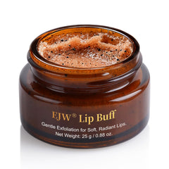 EJW gommage lèvres triple-action avec sucre brun et café pour lèvres lisses.