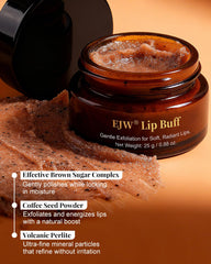 EJW huiles botaniques coco et jojoba nourrissent les lèvres après exfoliation.