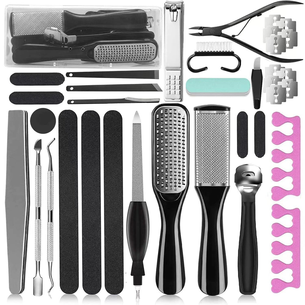Kit pédicure EKOCSIO 36 en 1, outils inoxydables pour soins des pieds à domicile.