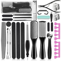 Kit pédicure EKOCSIO 36 en 1, outils inoxydables pour soins des pieds à domicile.