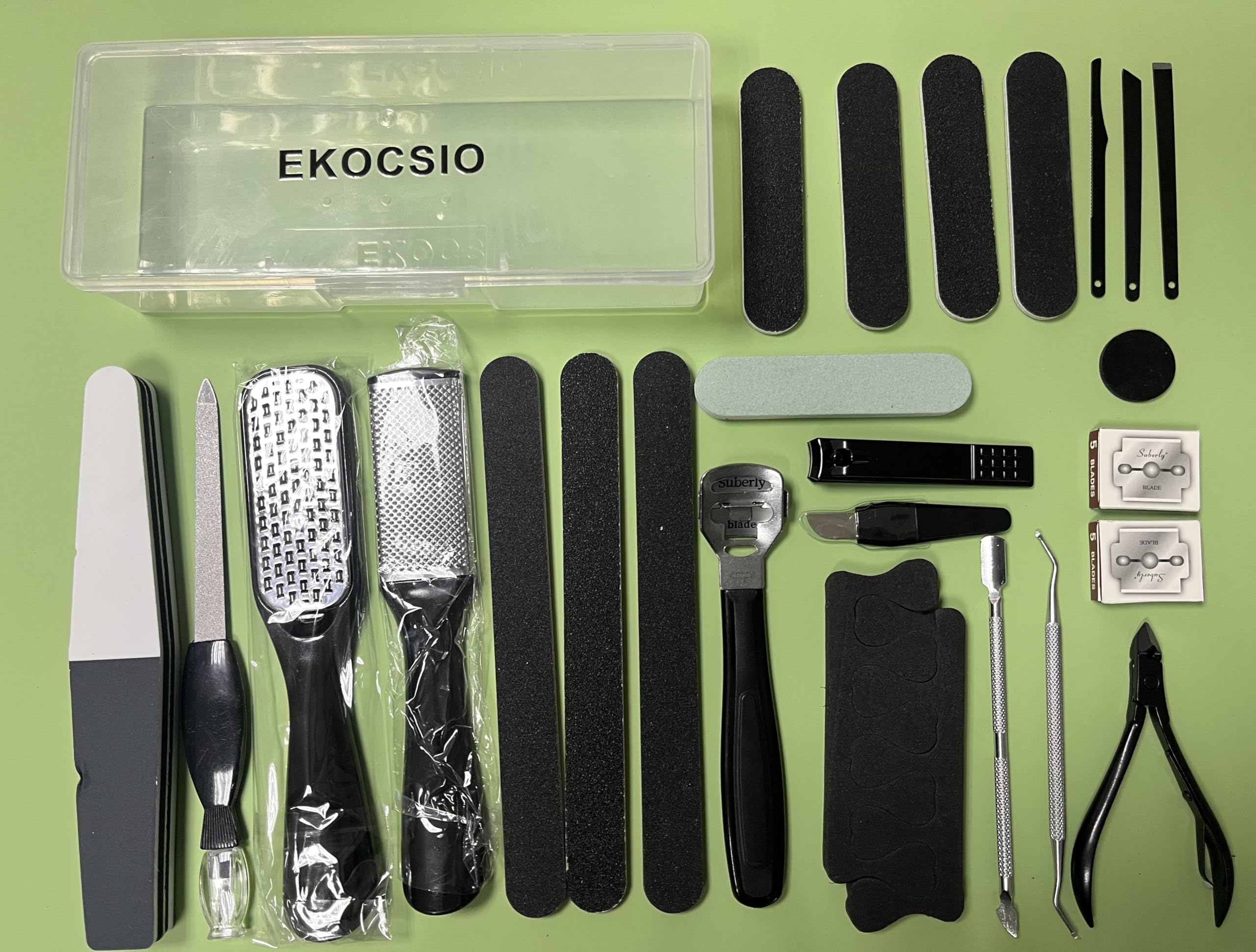 EKOCSIO kit pédicure portable – parfait pour voyage et usage quotidien