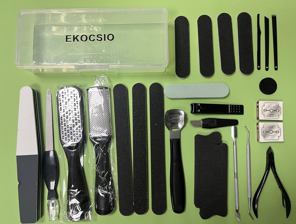 EKOCSIO kit pédicure portable – parfait pour voyage et usage quotidien