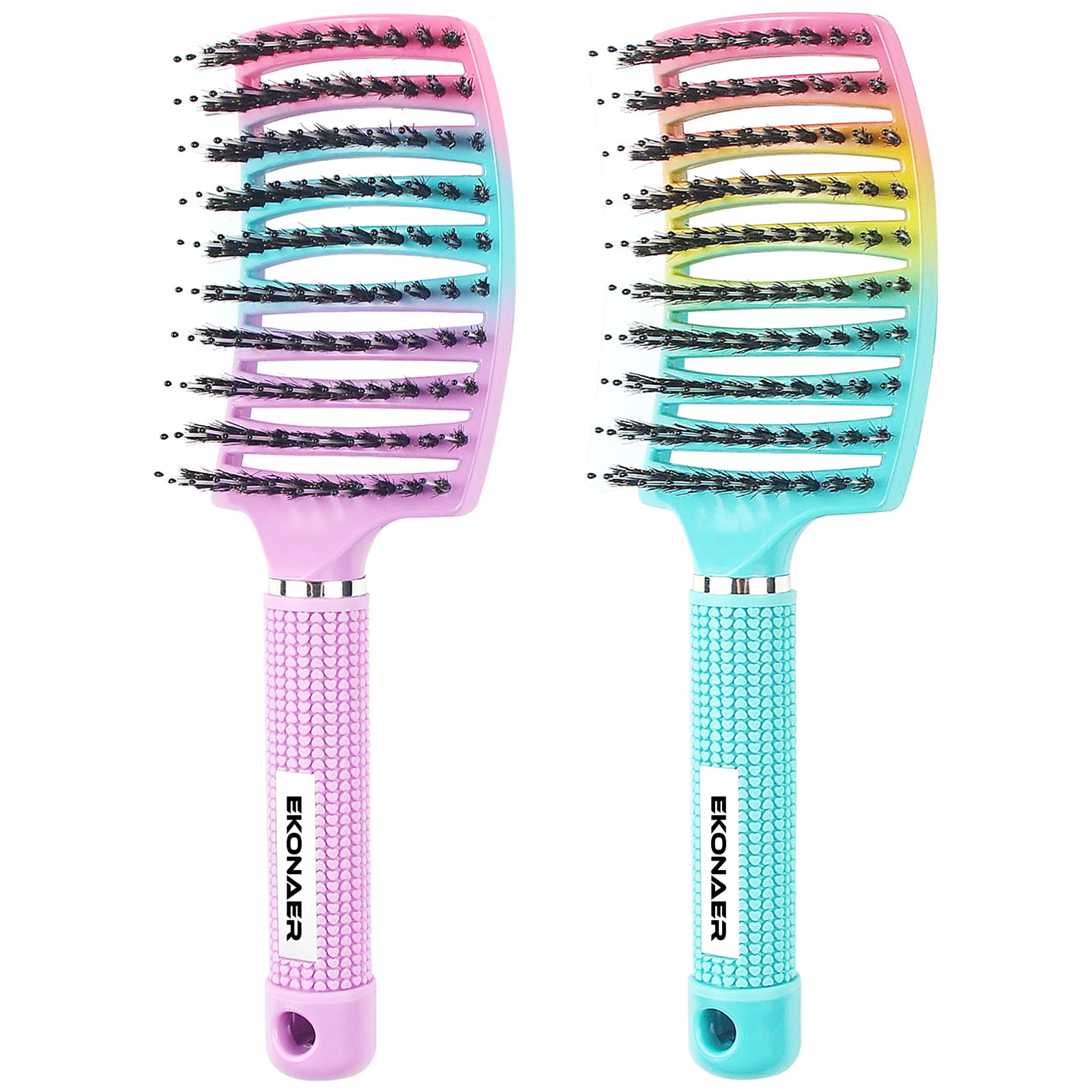 Brosse EKONAER detanglante à poils de sanglier, démêlant sans douleur et ajoutant de la brillance.