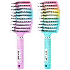 Brosse EKONAER detanglante à poils de sanglier, démêlant sans douleur et ajoutant de la brillance.