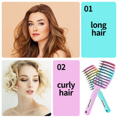 Brosse EKONAER detanglante à tête grande, idéale pour cheveux épais.