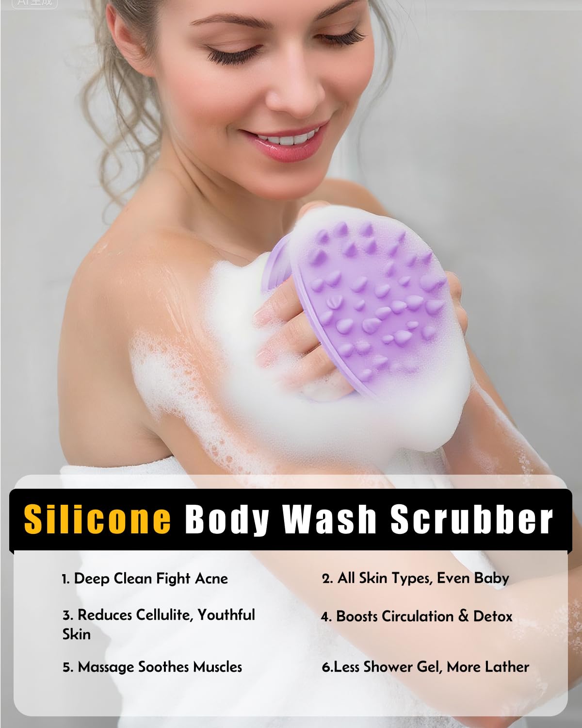 Brosse EKOTTOK, visage et corps, poignée ergonomique et prise en main confortable
