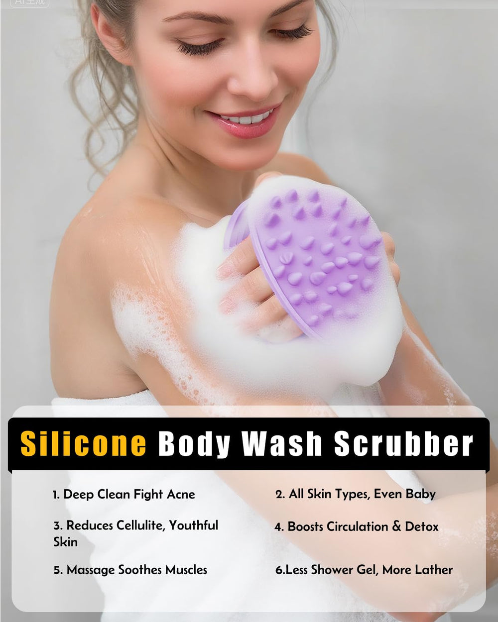 Brosse EKOTTOK, visage et corps, poignée ergonomique et prise en main confortable