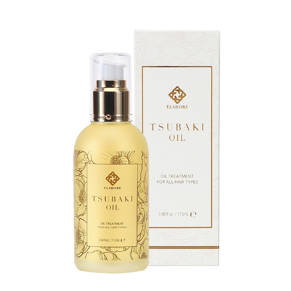 Elabore huile Tsubaki – bouteille pour cheveux soyeux et sans frisottis.